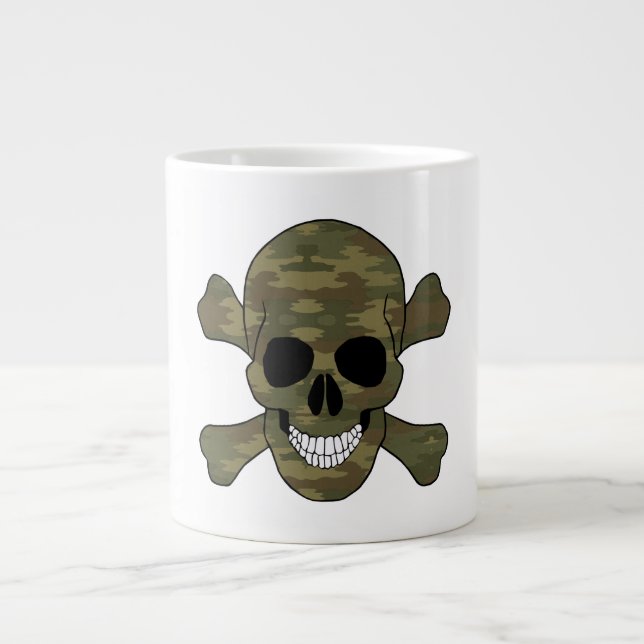 Grande Tasse Camouflage Crâne Et Traverses Mug (Devant)