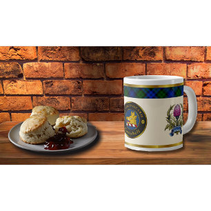Grande Tasse Campbell Crest & Tartan avec chardon Personnalisé