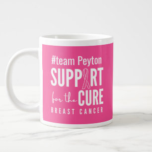 Grande Tasse cancer du sein nom personnalisé Mug rose