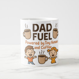 Grande Tasse Carburant papa : Humains minuscules et café | fête