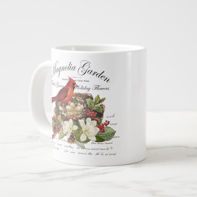 Grande Tasse Cardinal de Noël Vintage (Devant gauche)