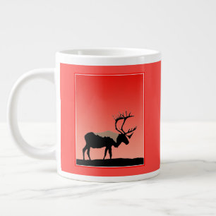 Grande Tasse Caribou au coucher du soleil - Art original de la 