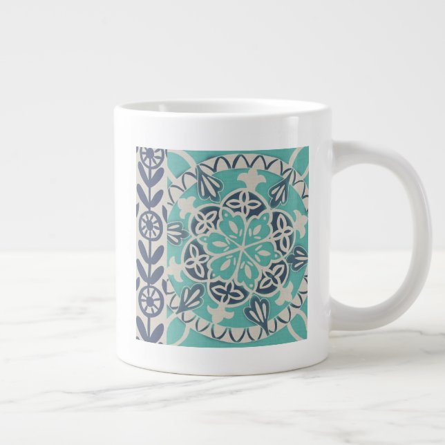 Grande Tasse Carrelage Batik Bleu I (Droite)
