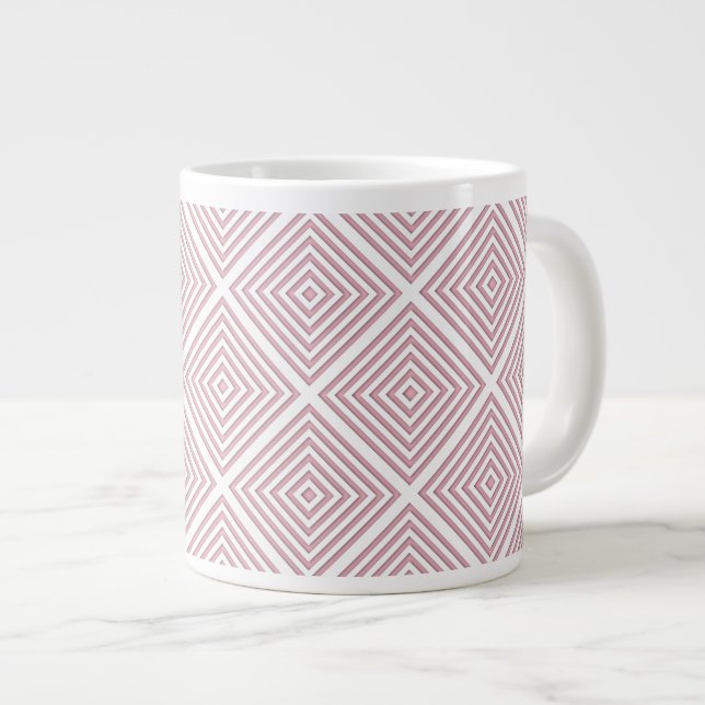Grande Tasse Carrés géométriques roses (Devant droit)