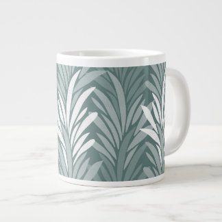 Grande Tasse Carte artistique de feuilles d'agave sarcelle vert