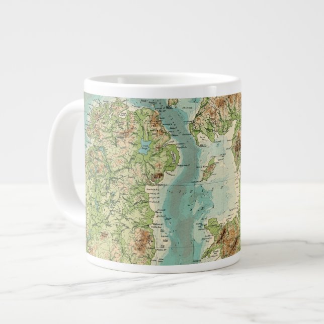 Grande Tasse Carte bathyorographique des îles britanniques (Devant gauche)