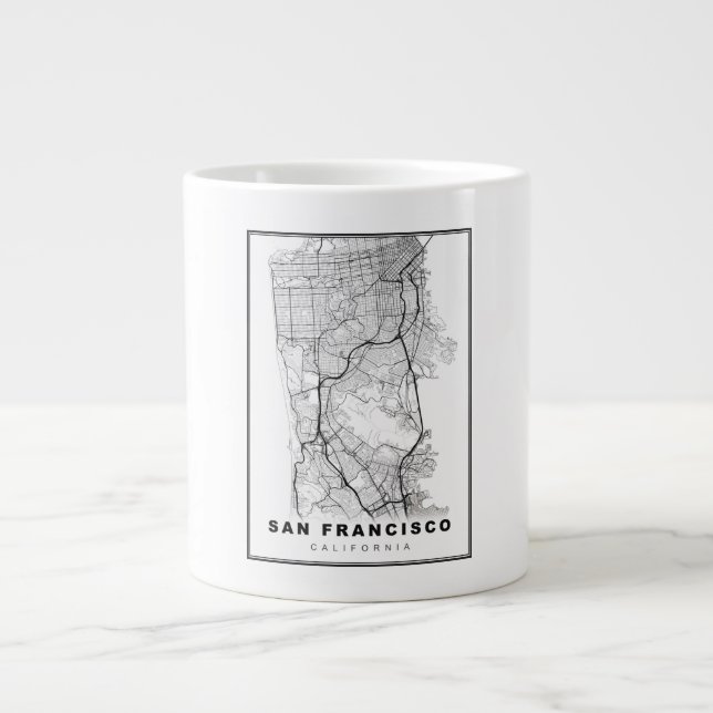 Grande Tasse Carte de la péninsule de San Francisco (Devant)