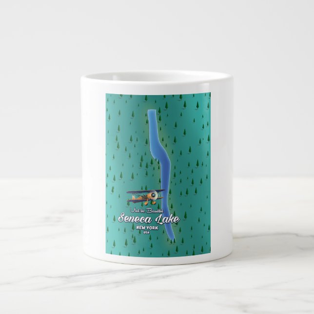 Grande Tasse Carte du lac Seneca, NYC (Devant)
