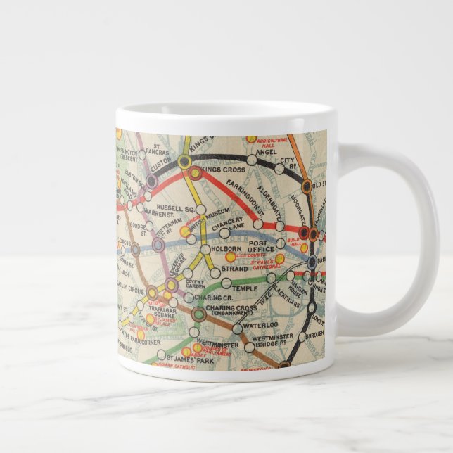 Grande Tasse Carte du métro de Londres (Droite)