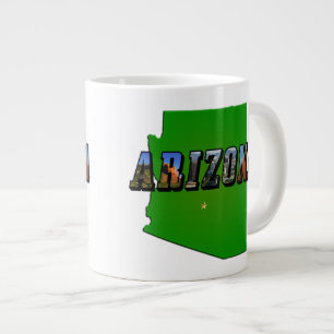 Grande Tasse Carte et texte de l'image de l'Arizona