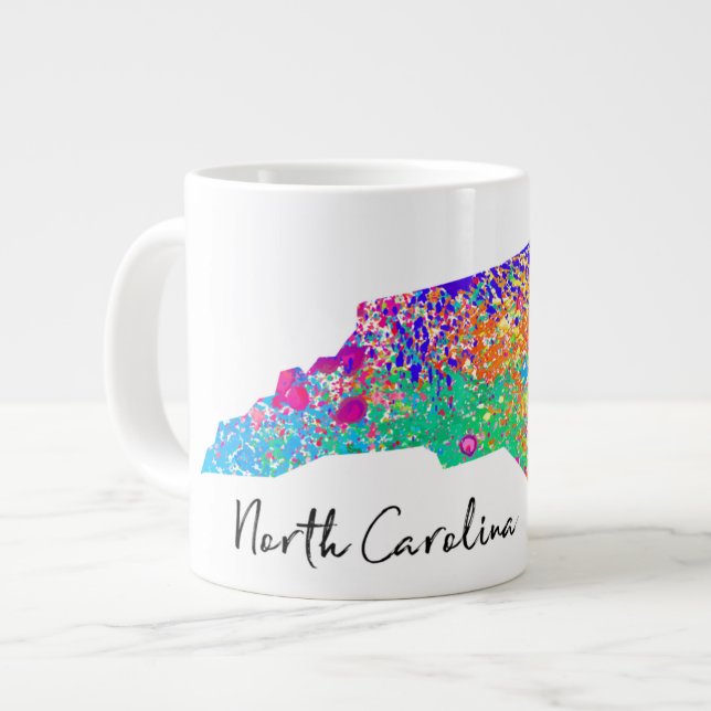 Grande Tasse Carte moderne de la Caroline du Nord (Devant gauche)