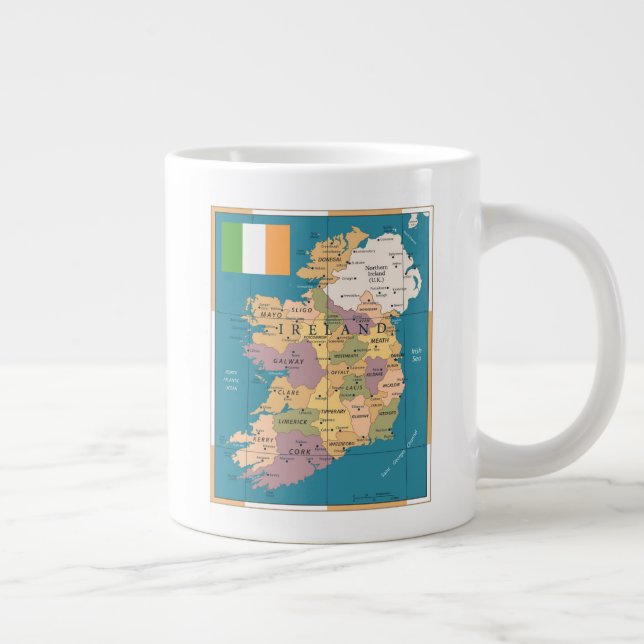 Grande Tasse Carte Vintage de l'Irlande (Droite)