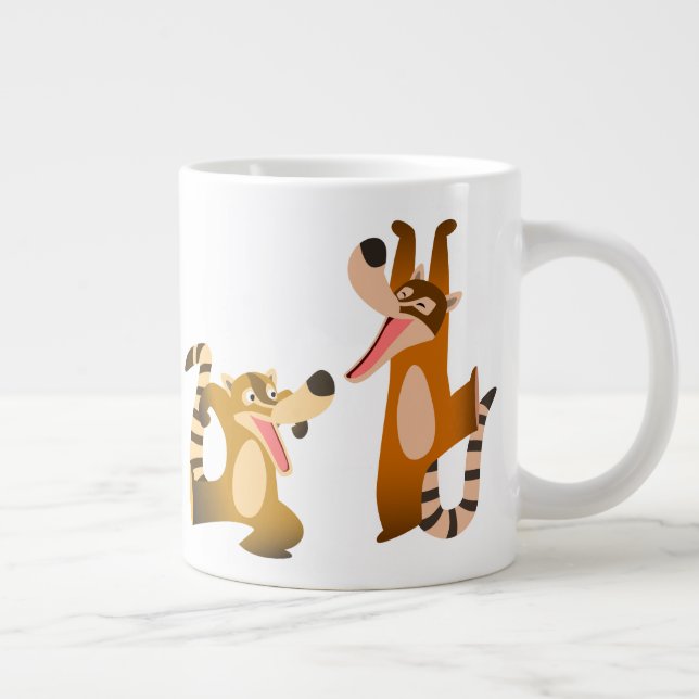 Grande Tasse Cartoon joyeux Cute Coatimundis (Droite)