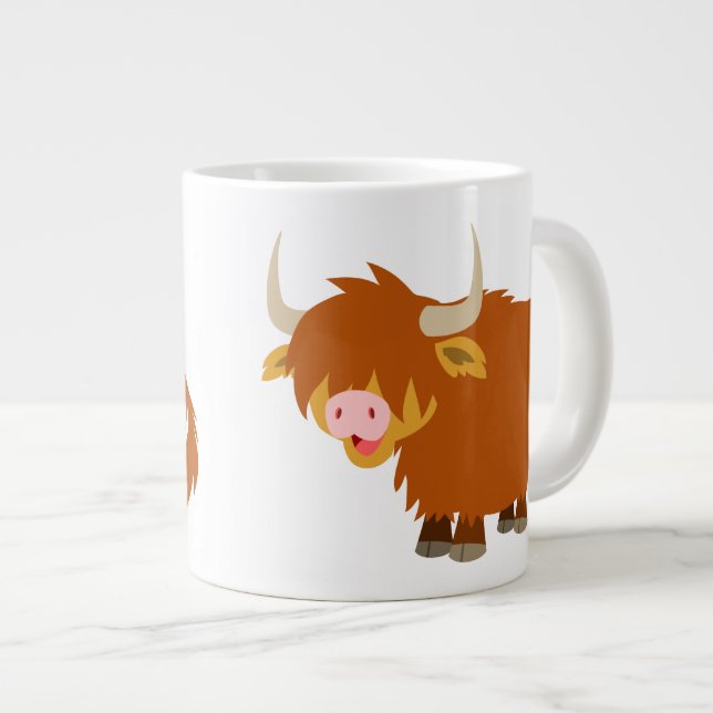 Grande Tasse Cartoon mignon Vache Highland (Devant droit)