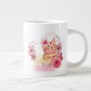 Grande Tasse Cat Maman Mug - Cute Floral Kitten Coffee Coffee