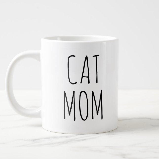 Grande Tasse "Cat Mom" Simple Farmhouse moderne (Gauche)
