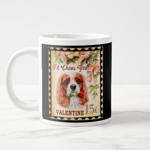 Grande Tasse Cavalier King Charles Spaniel Valentine Avec Rose