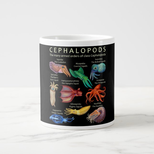 Grande Tasse Céphalopodes poulpes calamars (Devant)