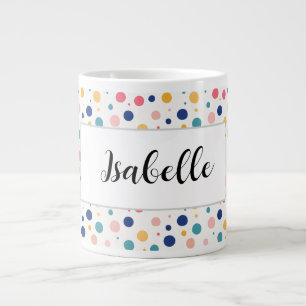 Grande Tasse cercles colorés motifs mignons pois