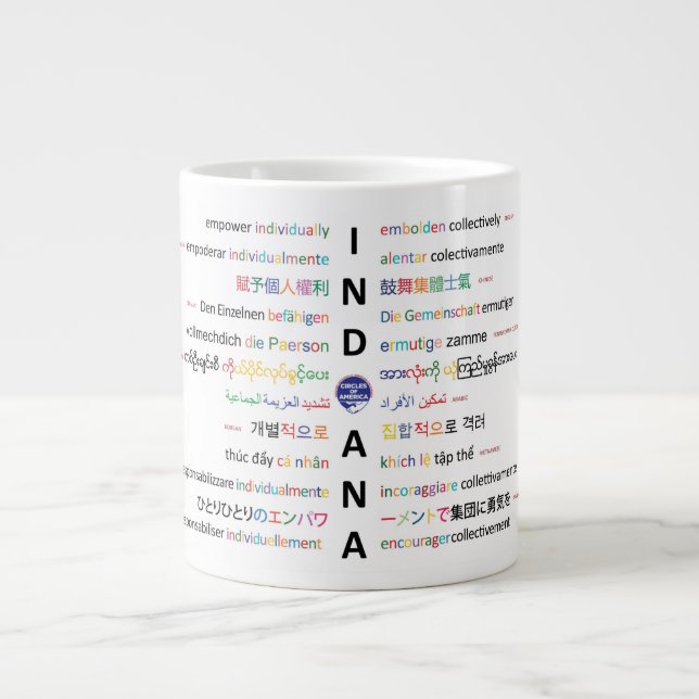 Grande Tasse Cercles d'Amérique - Langues de l'Indiana 1 (Devant)