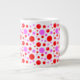 Grande Tasse Cercles roses et rouges et Pois