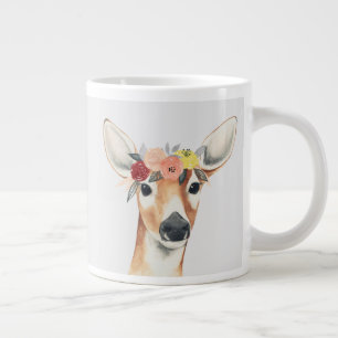 Grande Tasse Cerf forestier de la Couronne de fleurs