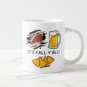 Grande Tasse C'est Fall Y'all Football, Bière, Chips Mug