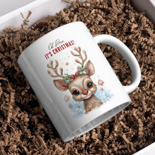 Grande Tasse C'est Noël ! Cute Reindeer Mug