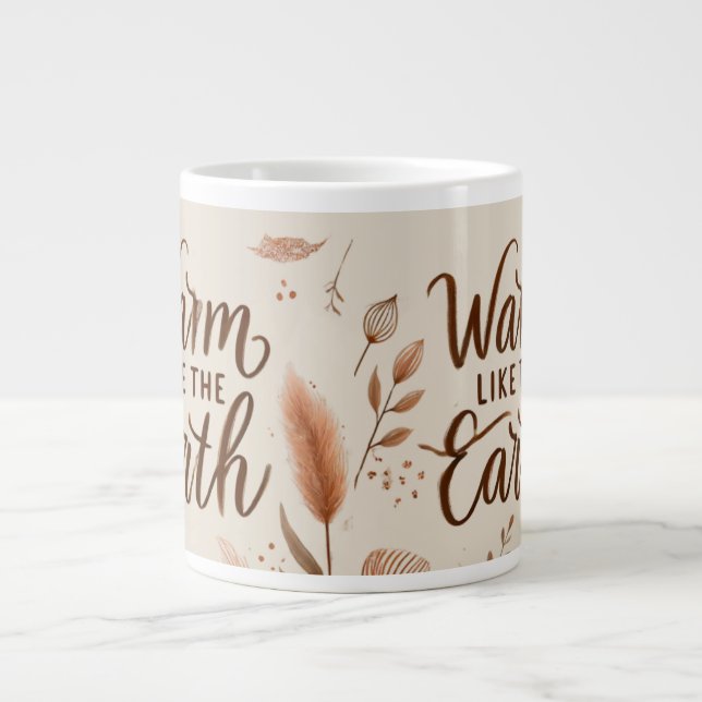Grande Tasse Chaleureux comme la Mug de la Terre - Café Boho es (Devant)