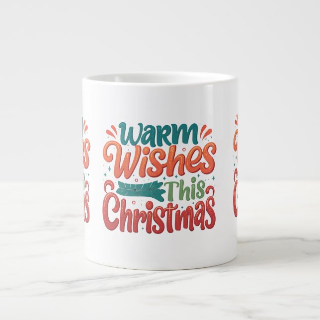 Grande Tasse Chaleureux voeux ce Noël - Spécialité Jumbo Mug (Devant)