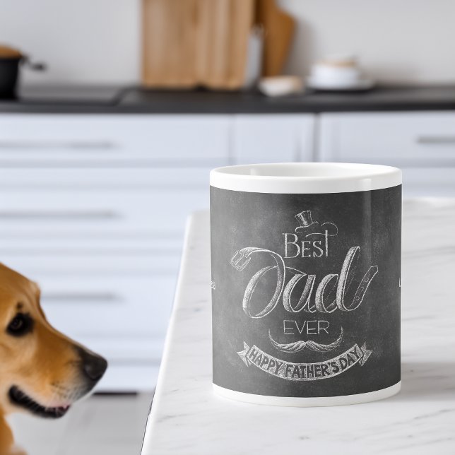 Grande Tasse Chalkboard Best Dad Ever Father's Day Personalized (Chalkboard Best Dad Ever Father's Day Personalized Giant Coffee Mug)