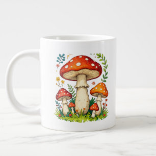 Grande Tasse Champignons sauvages et fleurs dans la nature de l