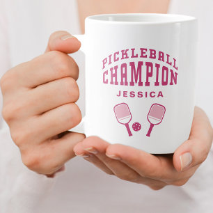 Grande Tasse Champion de Pickleball Nom Personnalisé Initiales 