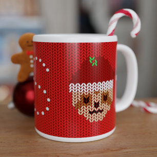 Grande Tasse Chandail de Noël Monogramme Géant Mug de café