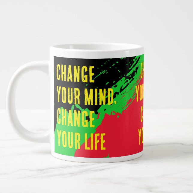 Grande Tasse Changez D'Avis, Changez De Vie (Rd/GRN/BLK) (Gauche)