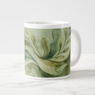 Grande Tasse Chanson de la Terre Flowing Abstraits Verts Sauge