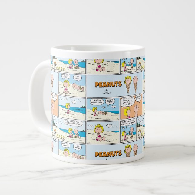 Grande Tasse Charlie Brown & Glace Sally À La Plage (Devant gauche)