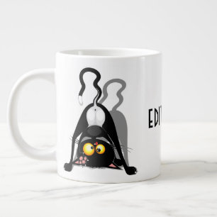 Grande Tasse Chat à l'envers Personnage de dessin animé drôle
