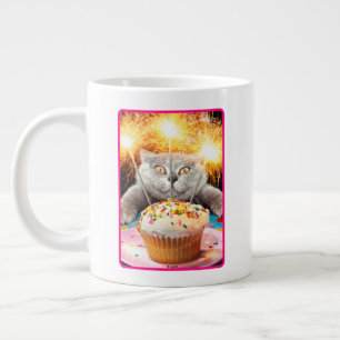 Grande Tasse Chat Avec Cupcake Sparkler