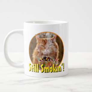 Grande Tasse Chat Cranky Drôle Avec Cupcake D'Anniversaire Fon