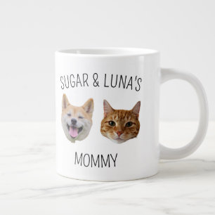 Grande Tasse Chat de chien personnalisé visage Mug, Mug cadeau 