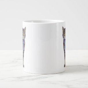 Grande Tasse Chat de circuit cyberpunk - Bête de technologie né