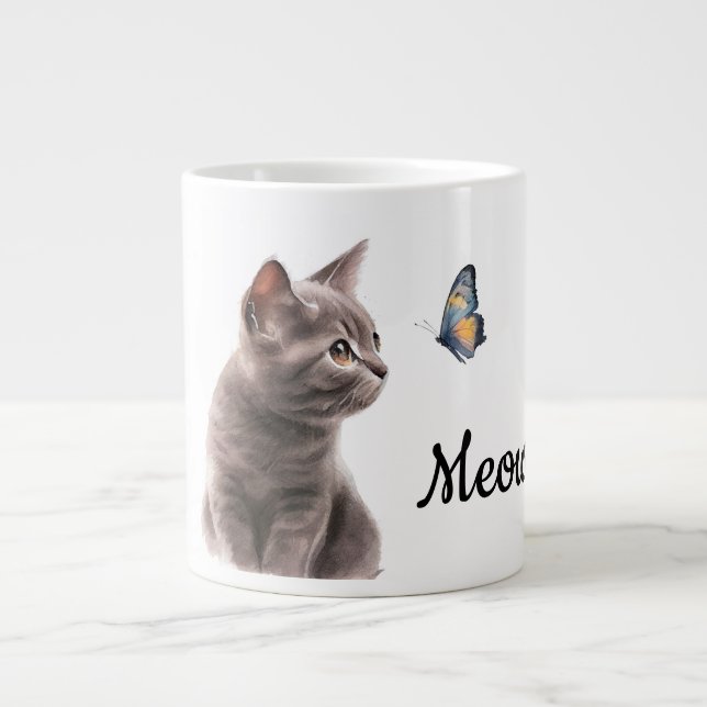 Grande Tasse Chat Grey Meow (Devant)