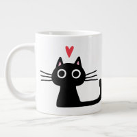 Chat Kitty Noir au coeur de Valentine