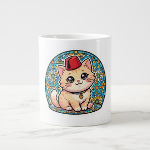 Grande Tasse Chat marocain Kawaii mignon avec autocollant Tarbo