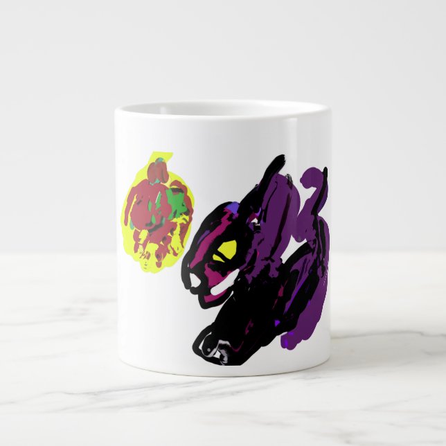 Grande Tasse Chat noir oui Automne (Devant)