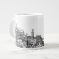 Château de Neuschwanstein noir et blanc en hiver
