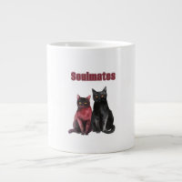 Chats âmes sœurs rouge noir