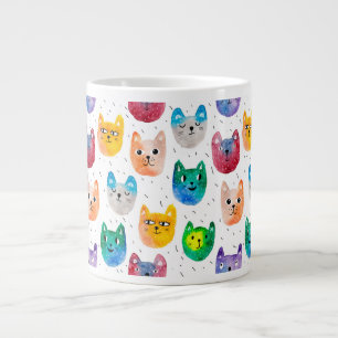 Grande Tasse Chats aquarelles et amis