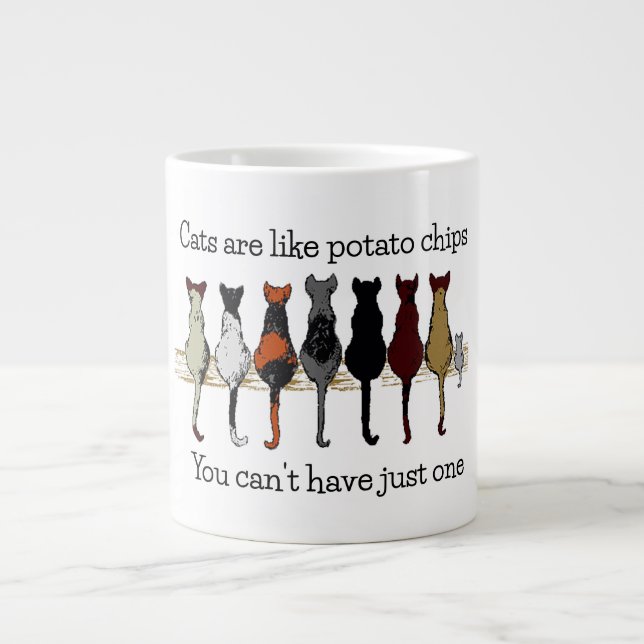 Grande Tasse Chats, Chats, Chats et une chatte gigantesque Mug  (Devant)